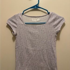 abercrombie kids Lavender Floral Square-Neck Short Sleeve Tee